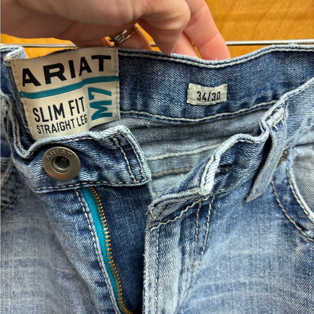 Ariat Light Blue Straight Leg Jeans - Picture 2 of 8